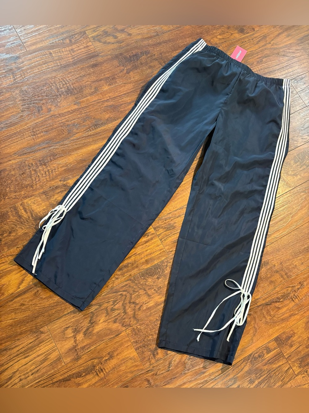 NWT Edickted women’s size XL ribbon blue track pants